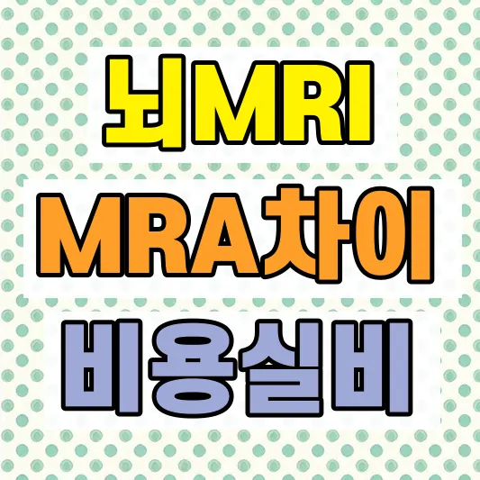 두통 어지럼증 MRI MRA 차이