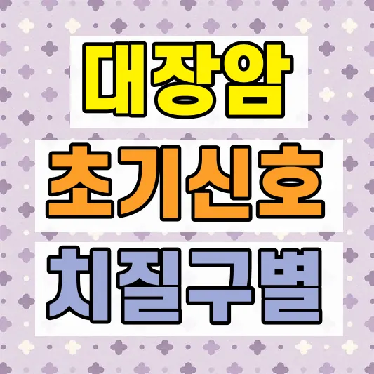 치질 대장암 초기증상 차이