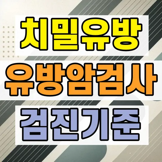 치밀유방 유방암 검사 방법