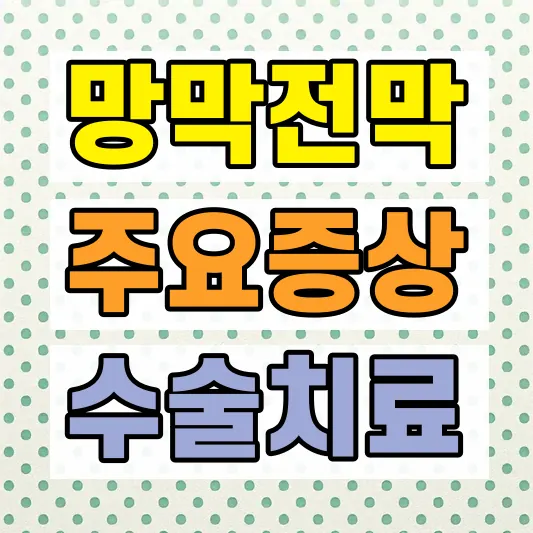 망막전막 증상 원인 수술방법