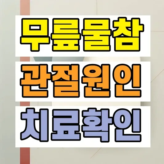 퇴행성 관절염 무릎 물참